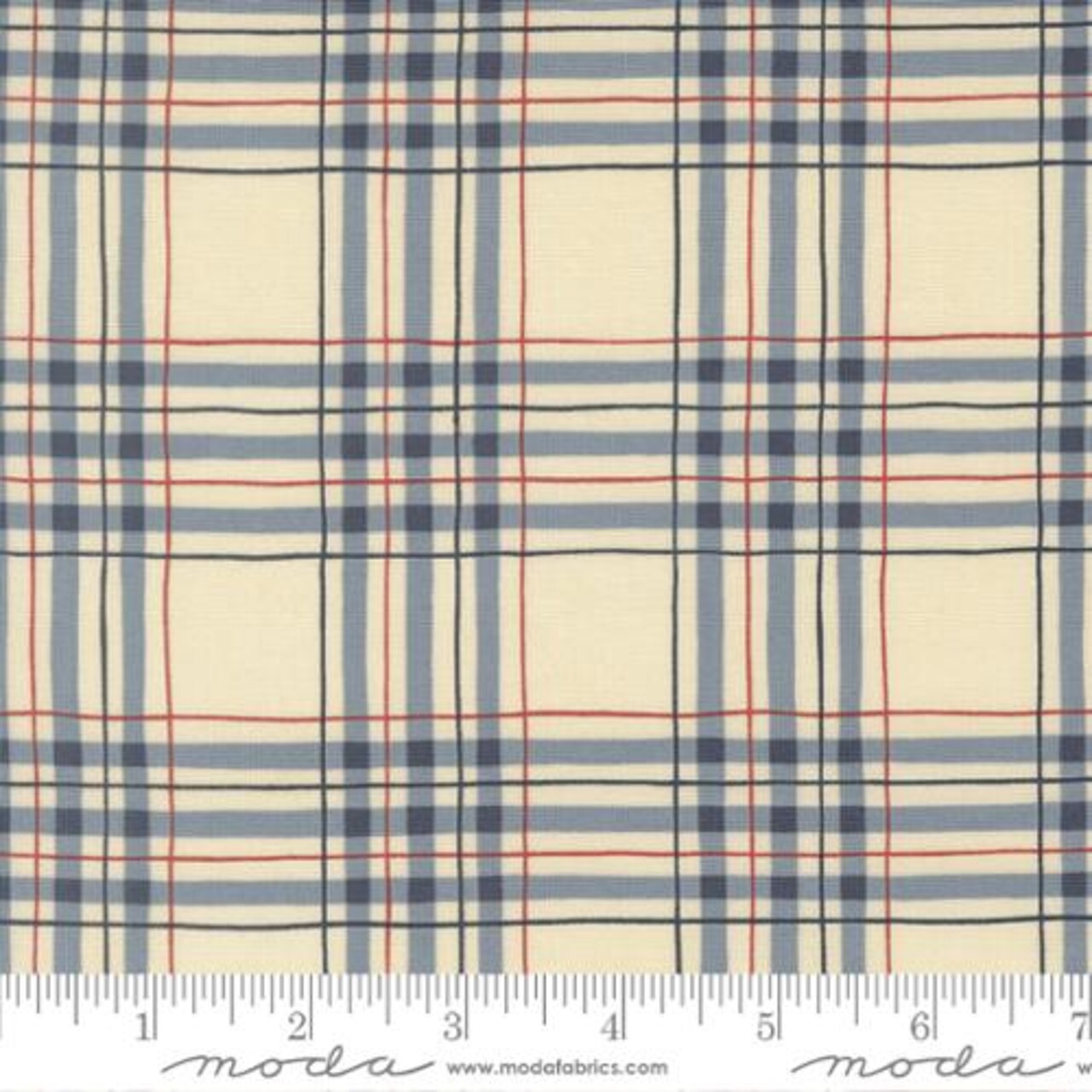 Fabric Moda Parchment Blue Patriotic Plaid America 250 Years by the Quarter Yard 56183-26